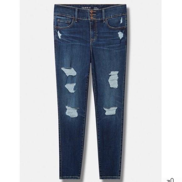 TORRID Jegging Skinny Super Soft High-Rise Deconstructed Jeans - Picture 4 of 12